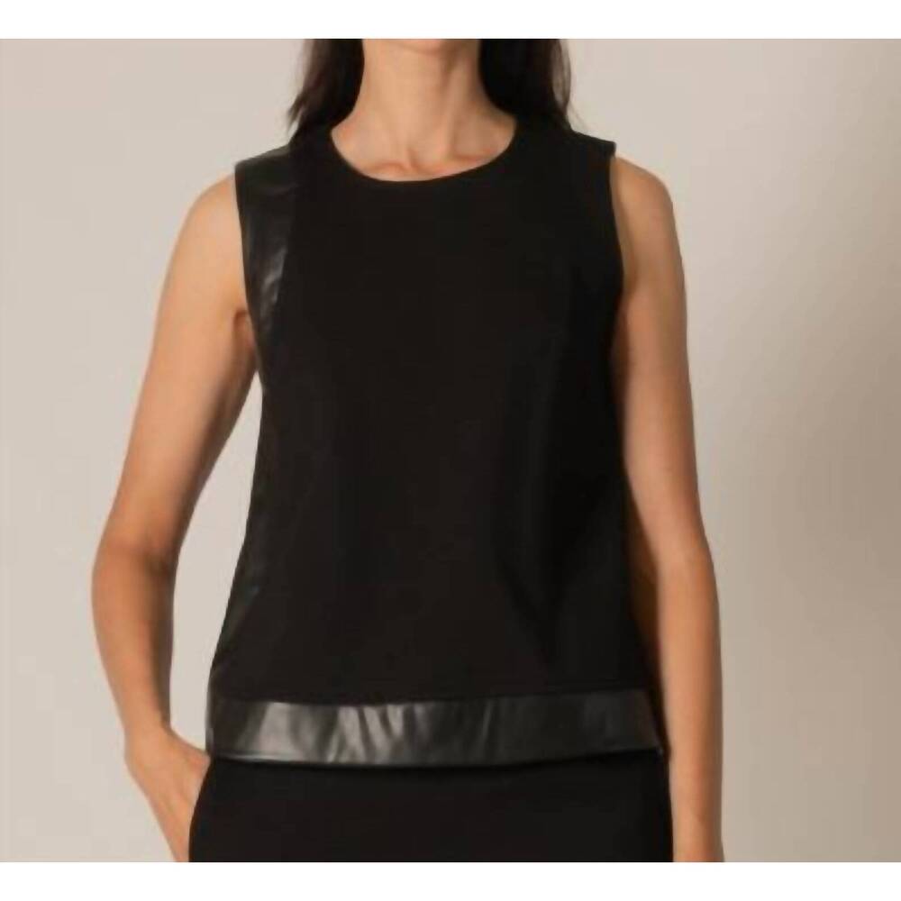 NEW P.CILL faux leather sleeveless tank in black